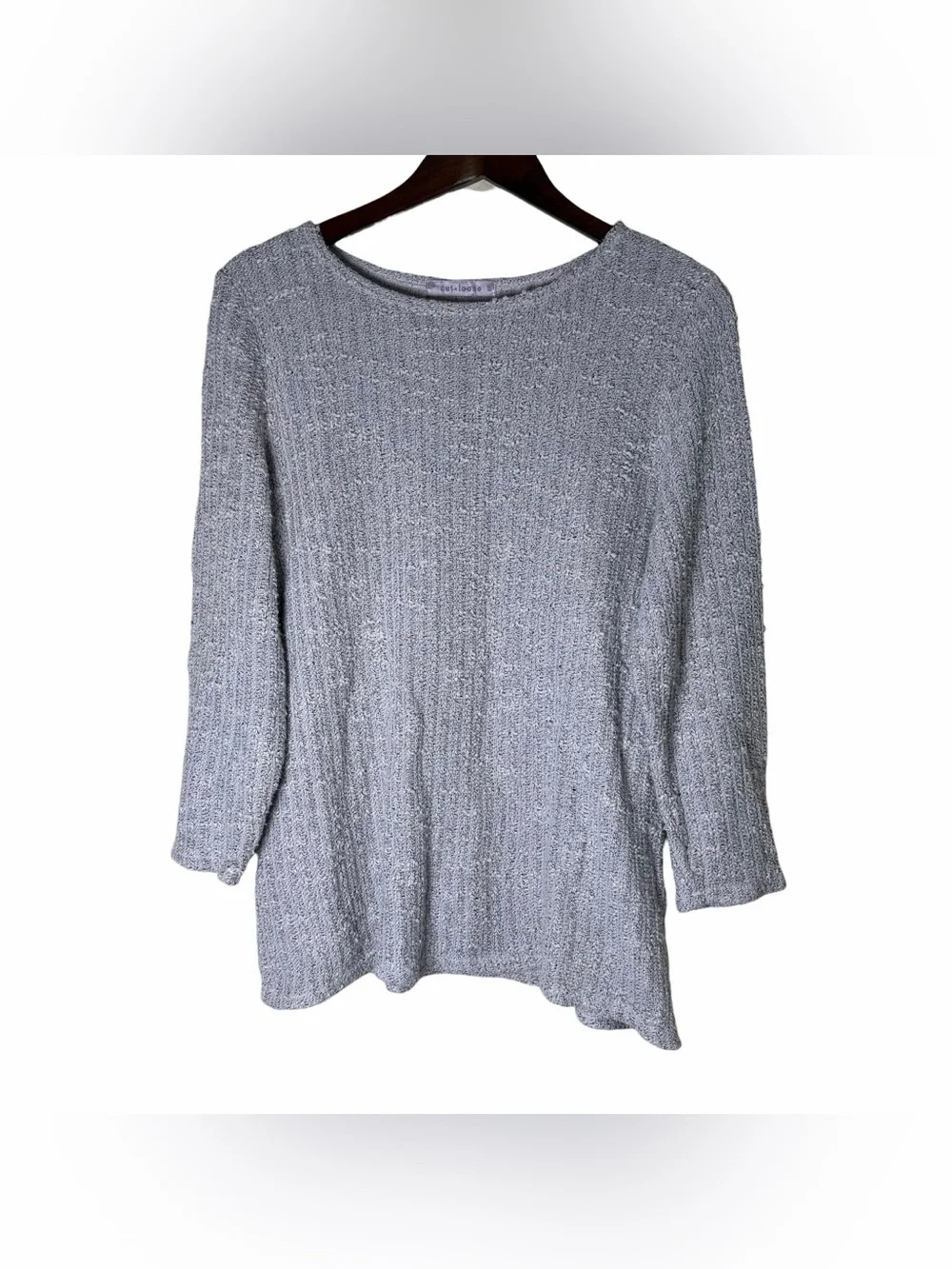 cut loose Lavender Textured Knit Sweater Linen Cotton Blend Medium Relaxed Top